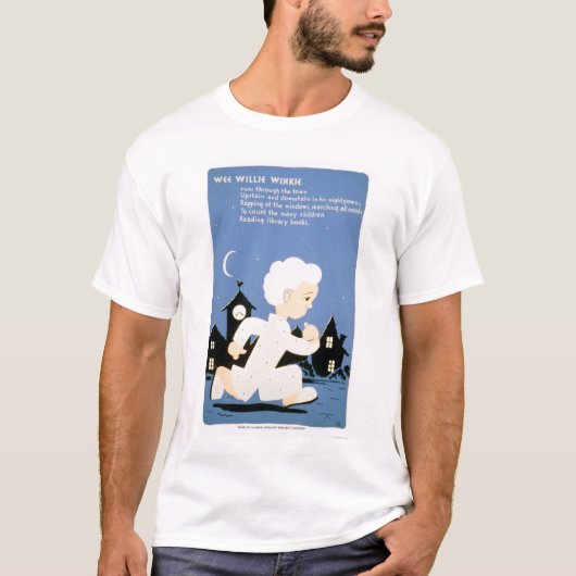 ウィリーちっぽけなWinkieの図書館1940 WPA Tシャツ (正面)
