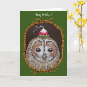 ウィリーの黄褐色のフクロウのカード カード (黄色い花)