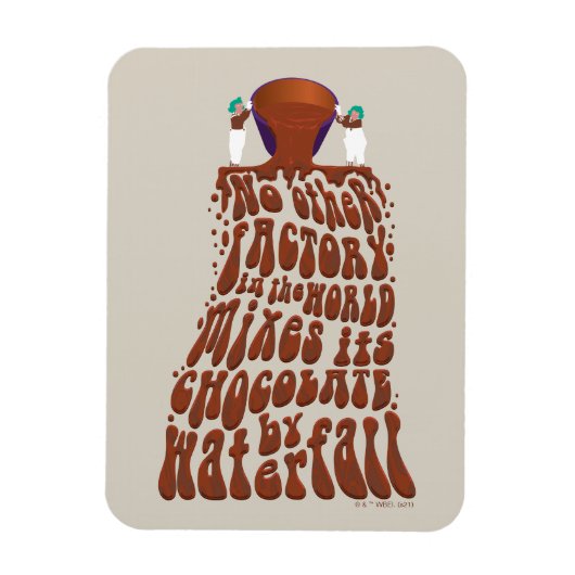 ウィリーウォンカチョコレートウォーターフォールタイポグラフィ マグネット (縦)
