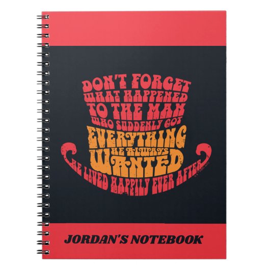 ウィリーウォンカハットタイポグラフィ ノートブック (正面)