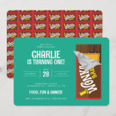 ウィリーウォンカ&チョコレートファクトリー誕生日 招待状 (正面/裏面)