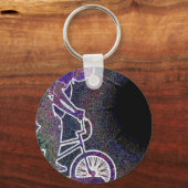 ウィリーBMXザエ白熱［赤熱］光を放つッジ キーホルダー (正面)