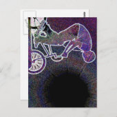 ウィリーBMXザエ白熱［赤熱］光を放つッジ ポストカード (正面/裏面)