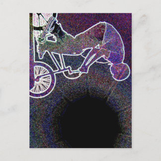 ウィリーBMXザエ白熱［赤熱］光を放つッジ ポストカード