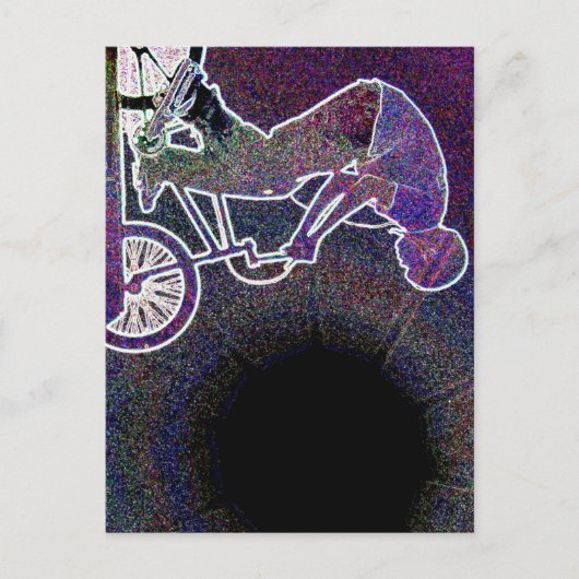 ウィリーBMXザエ白熱［赤熱］光を放つッジ ポストカード (正面)