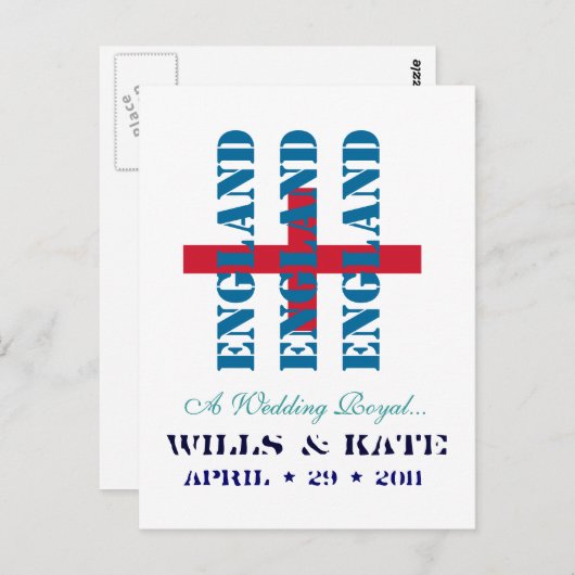 ウィルとケイト王室のの結婚イギリスのはがき ポストカード (正面/裏面)
