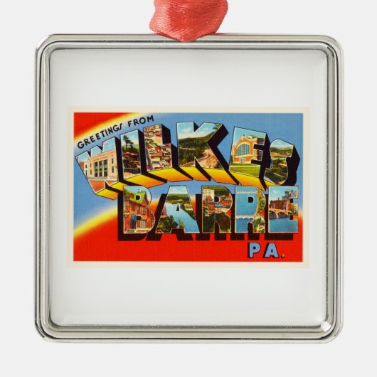 ウィルクスバレペンシルバニアPA古い旅行記念品 メタルオーナメント (正面)