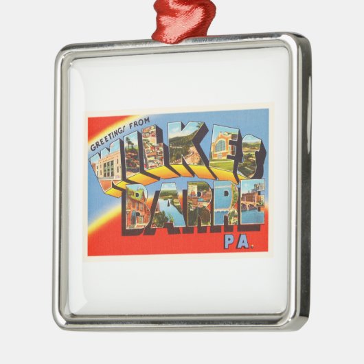 ウィルクスバレペンシルバニアPA古い旅行記念品 メタルオーナメント (左)