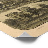 ウィルクスバーレペンシルバニア1889アンティークパノラマ ポスター (角)