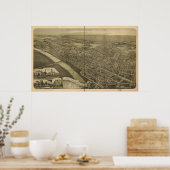 ウィルクスバーレペンシルバニア1889アンティークパノラマ ポスター (キッチン)