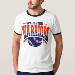 ウィルシャー戦士ネイビー野球のロゴ Tシャツ
