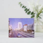 ウィルシャーBlvd., Miracle Mile,ロサンゼルスヴィンテージ ポストカード (スタンド正面)