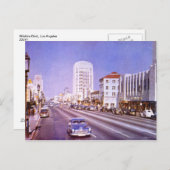 ウィルシャーBlvd., Miracle Mile,ロサンゼルスヴィンテージ ポストカード (正面/裏面)