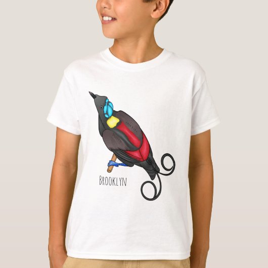 ウィルソンの極楽鳥の漫画 Tシャツ (正面)