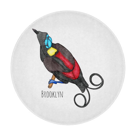 ウィルソンの極楽鳥風刺画 カッティングボード (正面)