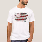 ウィルソン姓アメリカ国旗スコティッシュクランタータンチェック Tシャツ (正面)