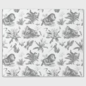 ウィルダネクラシックスエレガントグレイ・トイレの動物 ラッピングペーパー (フラット)