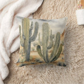 ウィルダネスウォーターカラーサボスモハベ砂漠 クッション (ブランケット)