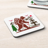 ウィルダネスハイキングベアーエクスプローラーアートプリント コースター (左側)