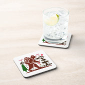 ウィルダネスハイキングベアーエクスプローラーアートプリント コースター (右側)