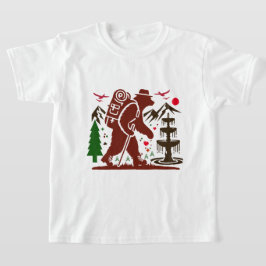 ウィルダネスハイキングベアーエクスプローラーアートプリント Tシャツ