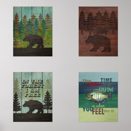 ウィルダネスベアと魚釣りアウトドア愛好家 (正面)