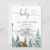 ウィルダネスベアベビーその冷たい屋外ベビーシャワー 招待状 (正面)