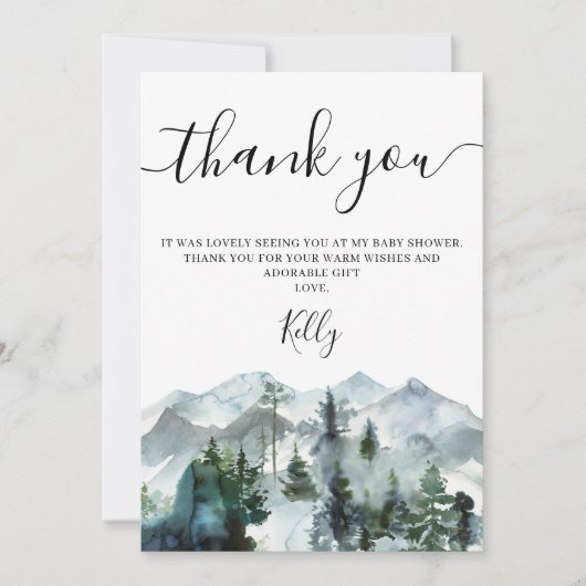 ウィルダネスベビーシャワーサンキューカード 招待状 (正面)