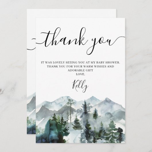 ウィルダネスベビーシャワーサンキューカード 招待状 (正面/裏面)