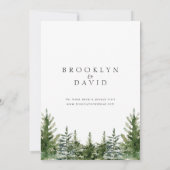 ウィルダネスモダンパインツリーズミニマル結婚リスト 招待状 (裏面)