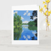 ウィルダネスレイクサイド絵を描ランドスケープ カード (黄色い花)