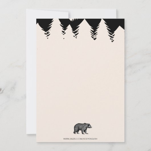 ウィルダネス素朴ムース男の赤ちゃんシャワー 招待状 (裏面)