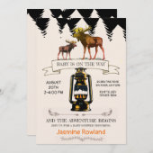 ウィルダネス素朴ムース男の赤ちゃんシャワー 招待状 (正面/裏面)