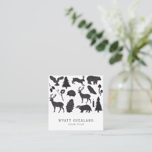 ウィルダネス自然主義ハイキングガイド スクエア名刺 (スタンド正面)