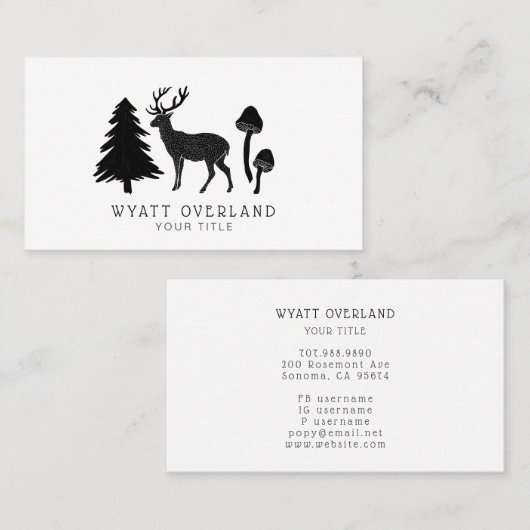 ウィルダネス自然主義ハイキングガイド 名刺 (正面/裏面)