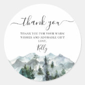 ウィルダネス赤ちゃんシャワーありがとうステッカー ラウンドシール (正面)