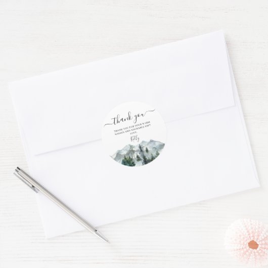 ウィルダネス赤ちゃんシャワーありがとうステッカー ラウンドシール (封筒)