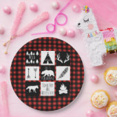 ウィルダネ素朴ス&アニマルバッファローチェックのプレイド ペーパープレート (パーティー)