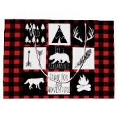 ウィルダネ素朴ス&アニマルバッファローチェックのプレイド ラージペーパーバッグ (裏面)