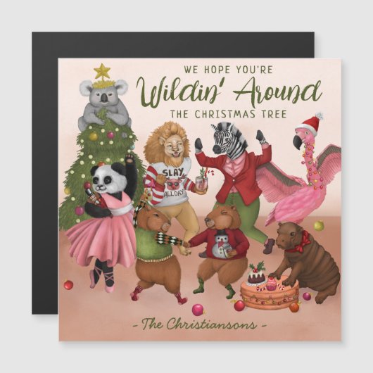 ウィルディングのまわりにザクリスマスツリーホリデーカード (正面/裏面)