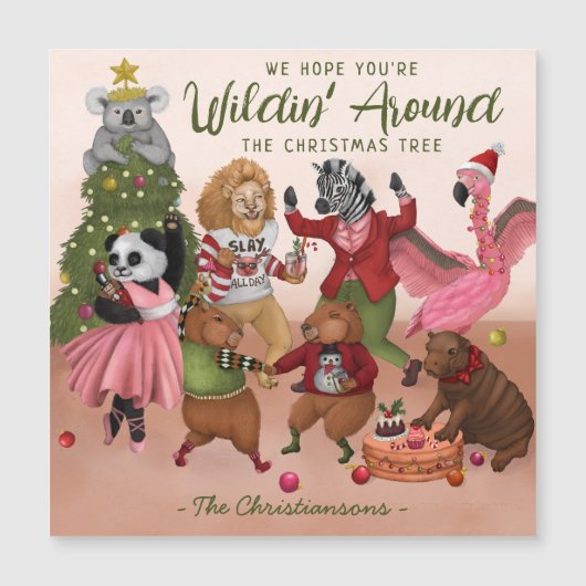 ウィルディングのまわりにザクリスマスツリーホリデーカード (正面)