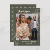 ウィルディ素朴ユー結婚ボホのサンキューカード サンキューカード (正面/裏面)