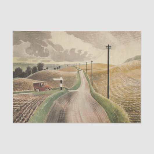 ウィルトシャーの風景(Eric Ravilious) 薄葉紙 (正面)