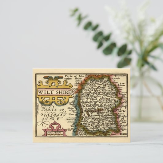 ウィルトシャー郡イングランド古古古古古古古美術館地図 ポストカード (スタンド正面)