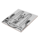 「ウィルトンの庭」からの噴水のデザイン、c.16 タイル (側面)