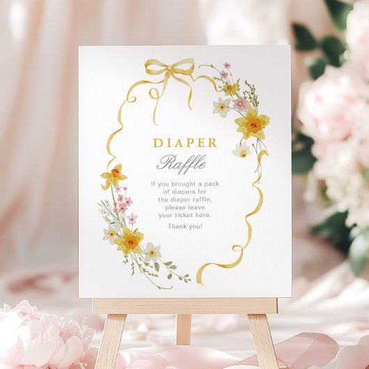 ウィルドフラワーおむつラッフルフローラボウベビーシャワー ポスター