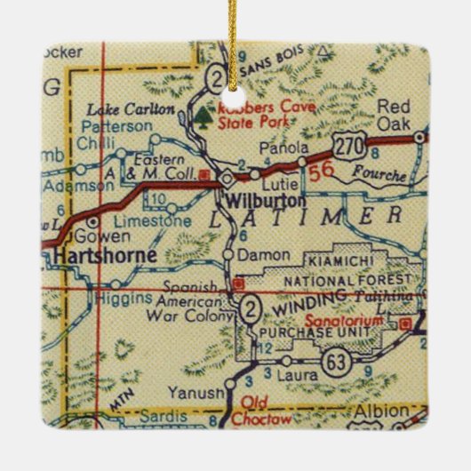 ウィルバートンOKヴィンテージマップ セラミックオーナメント (裏面)