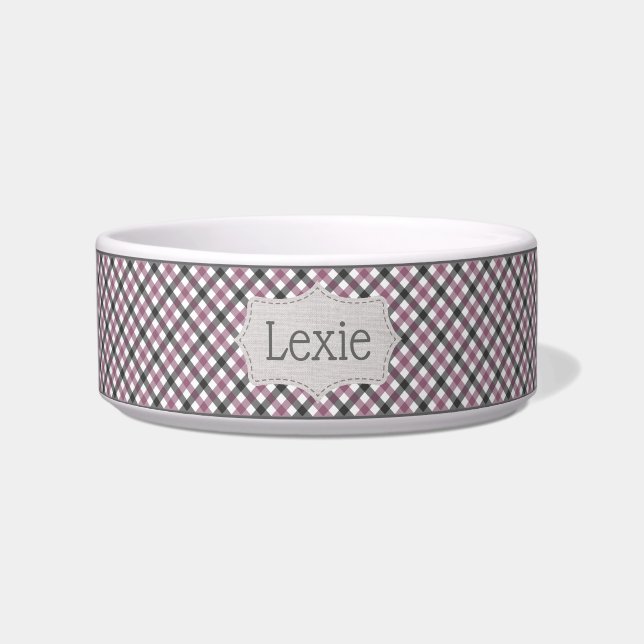 ウィルパーソナライズされたデリープレイドペット ボウル (正面)