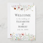 ウィルフカラフルァー牧草地の結婚ウェルカムボード 招待状 (正面)