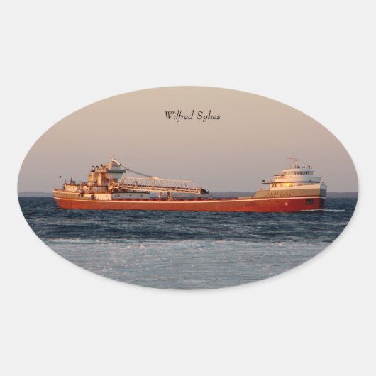 ウィルフレッド・サイクスのステッカー 楕円形シール (正面)